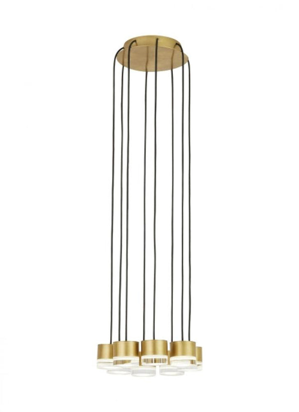 Light Chandelier, 8-Light, LED, Natural Brass, 10.4"L (700TRSPGBL8RNB-LED930 70PGDKF)