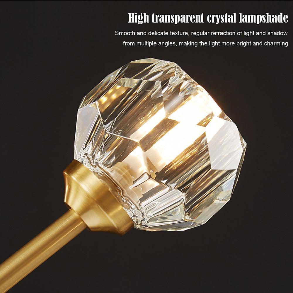 15-light LED Crystal Copper Modern Sputnik Chandelier Ceiling Lights