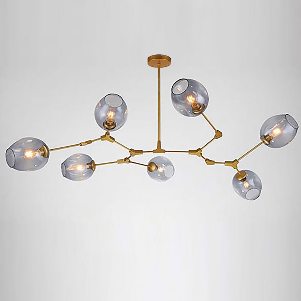 Nordic Branches Bubble Sputnik Chandelier - 5 to 11 Lights, Gold Finish