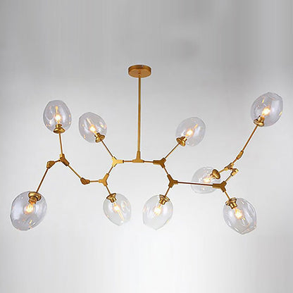 Nordic Branches Bubble Sputnik Chandelier - 5 to 11 Lights, Gold Finish