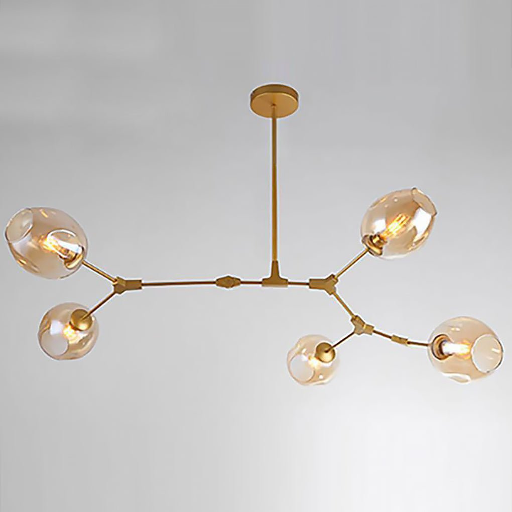 Nordic Branches Bubble Sputnik Chandelier - 5 to 11 Lights, Gold Finish