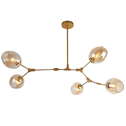 Nordic Branches Bubble Sputnik Chandelier - 5 to 11 Lights, Gold Finish