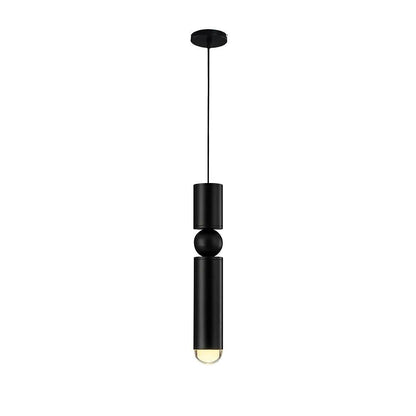 Elongated Cylindrical Electroplated Metal LED Modern Pendant Lighting