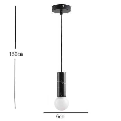 Elongated Cylindrical Metal Ceramic LED Modern Island Lights Pendant Lighting