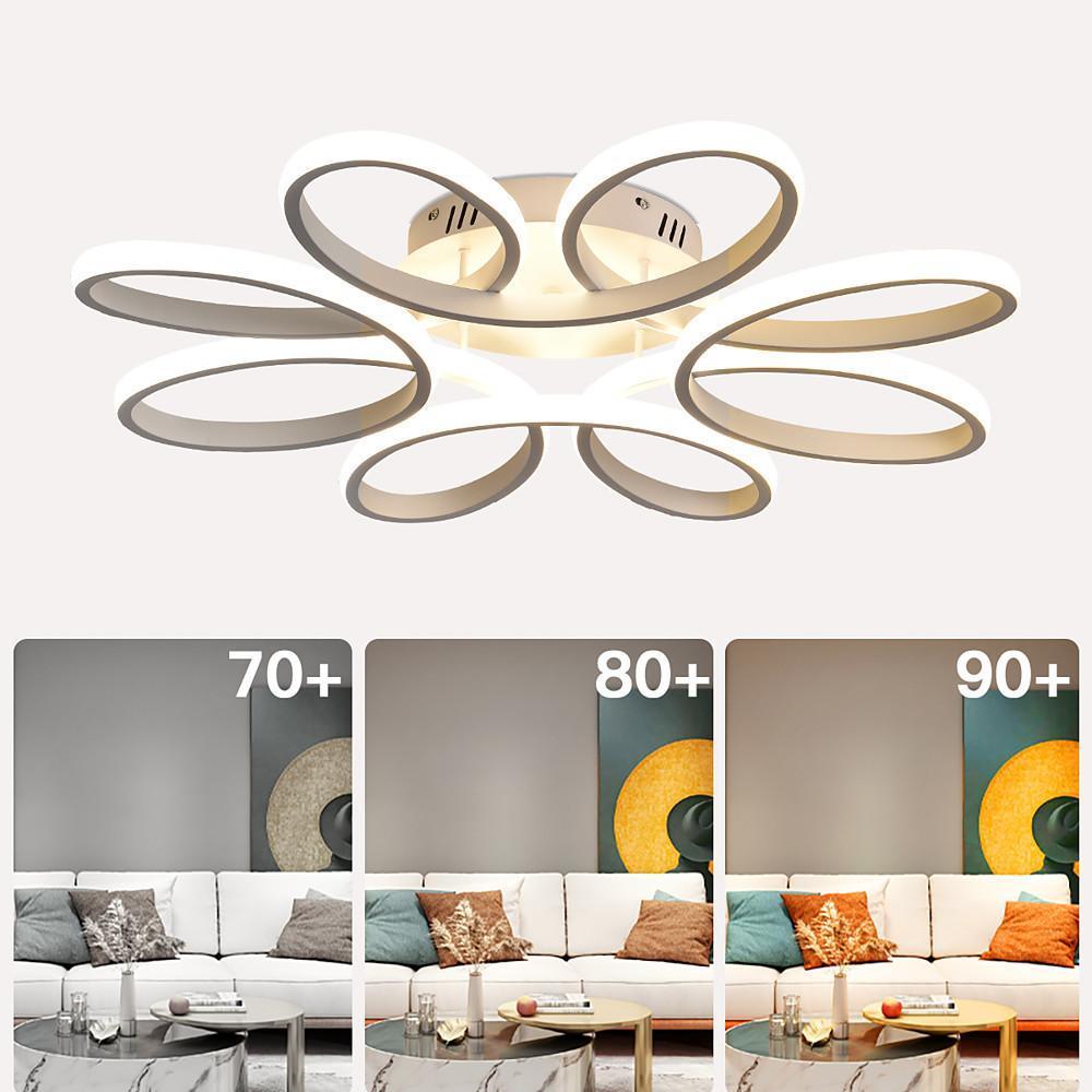 Flower Shaped Dimmable LED White Modern Ceiling Lights Flush Mount Lighting