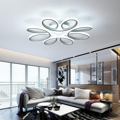 Flower Shaped Dimmable LED White Modern Ceiling Lights Flush Mount Lighting