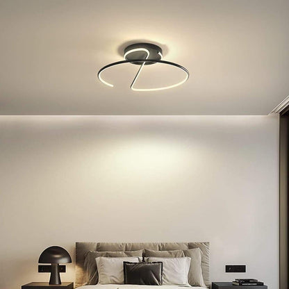 Semi Circle Streamlined Metal Dimmable LED Modern Ceiling Light Fixture