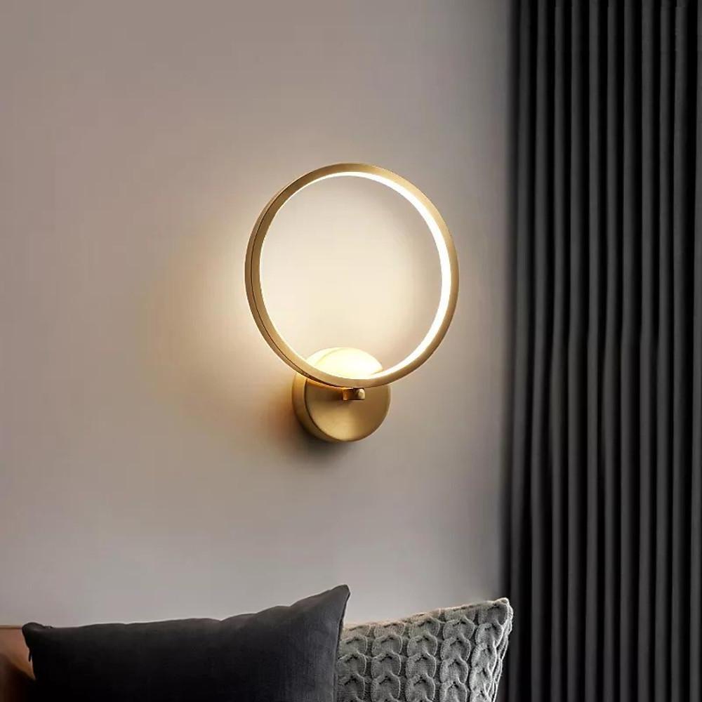 3-light Circular Copper LED Modern Flush Mount Lighting Ceiling Lights