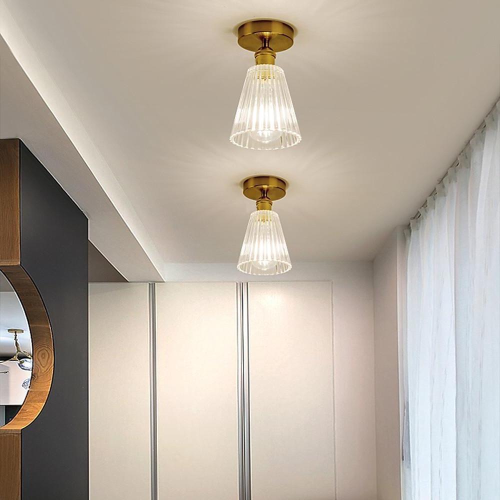 Lantern Modern Glass Copper Hallway Pendant Light Industrial Pendant Lighting