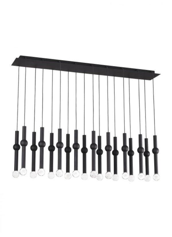 Ceiling Chandelier, 18-Light, LED, Nightshade Black, 44.2"L (700TRSPGYD18TB-LED930120 70PGDKG)