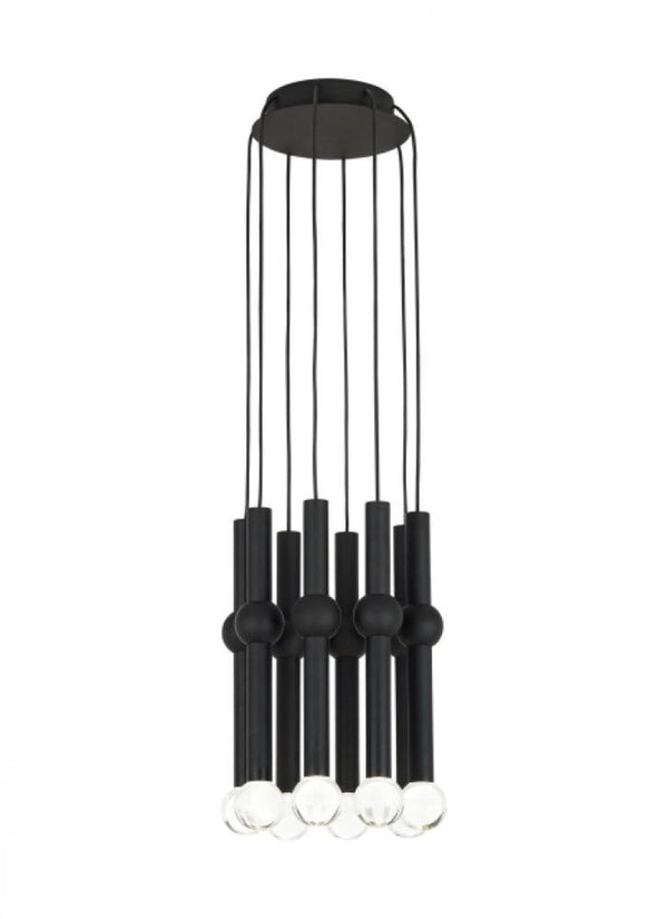 Ceiling Chandelier, 8-Light, LED, Nightshade Black, 14.1"H (700TRSPGYD8RB-LED930 70PGDKV)