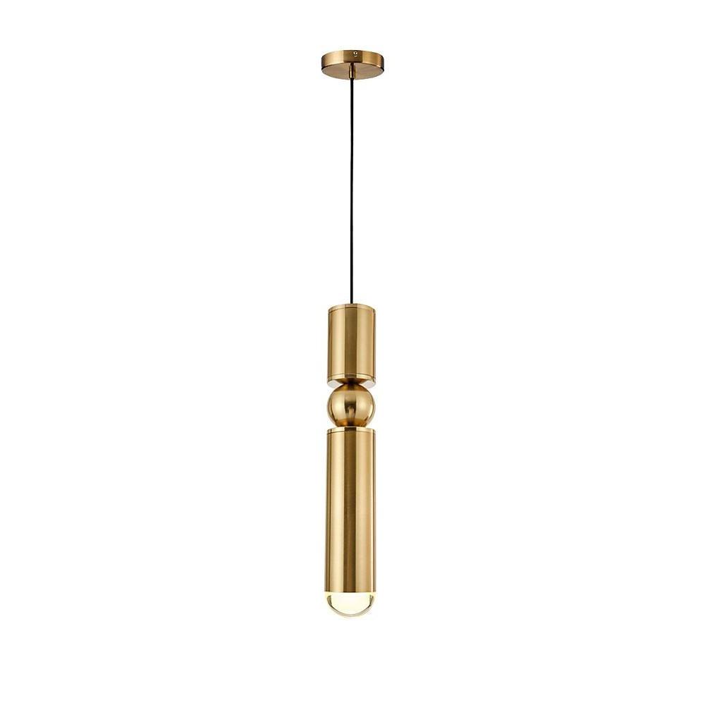 Elongated Cylindrical Electroplated Metal LED Modern Pendant Lighting