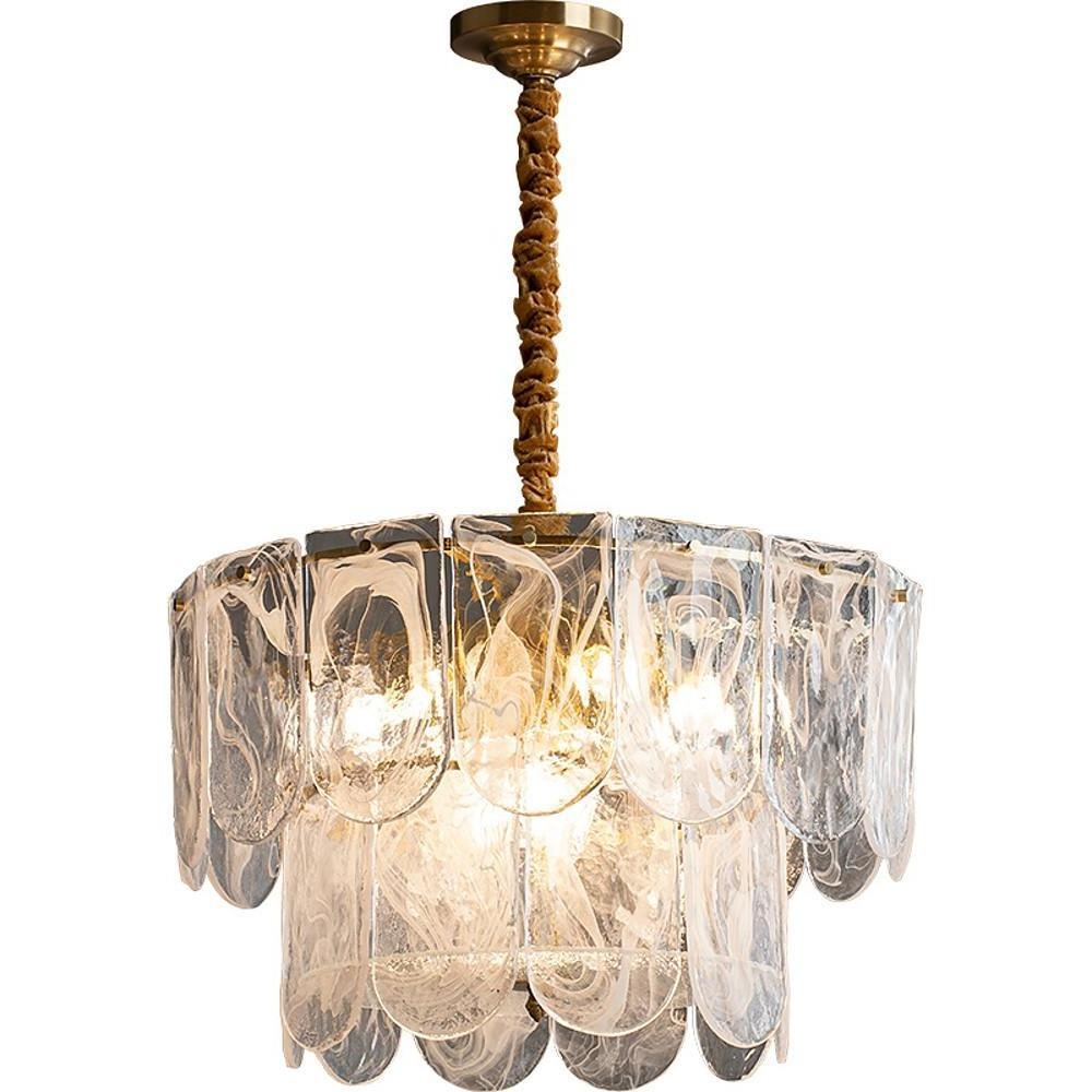 Traditional Classic Chandelier Light Metal Glass Ceiling Light