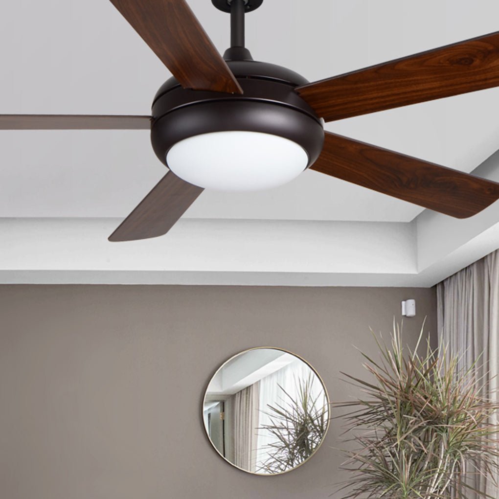 Hanging 3 Gear Wind Speed Retro Wood Fan Blade Mute Energy Saving Ceiling Fans with Lights