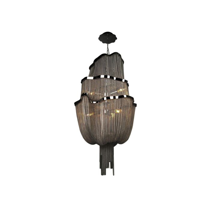 Mullholand Dr. 6-Light Chandelier in Black Chrome Jewelry Chain