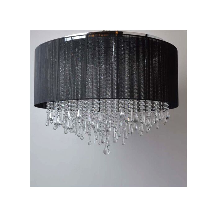 Beverly Dr. 12-Light 1Dual Mount with Flush & Hanging in Black Silk String