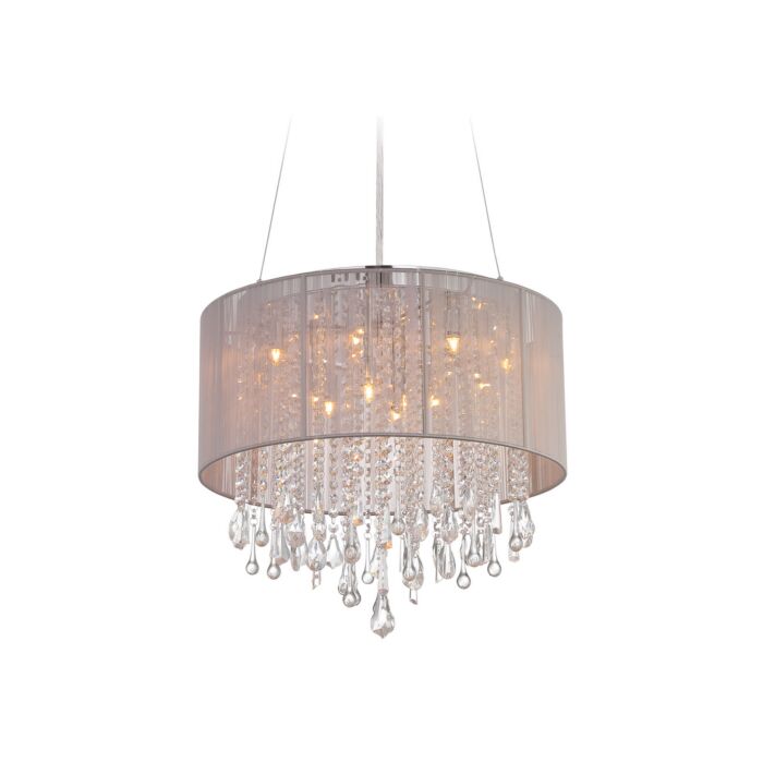 Beverly Dr. 12-Light 1Dual Mount with Flush & Hanging in Taupe Silk String