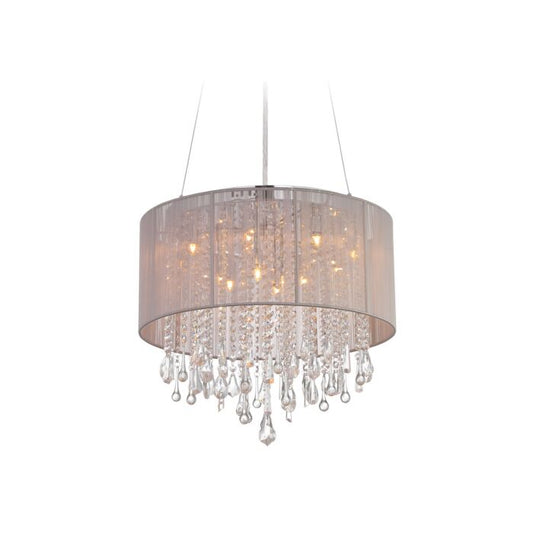 Beverly Dr. 12-Light 1Dual Mount with Flush & Hanging in Taupe Silk String