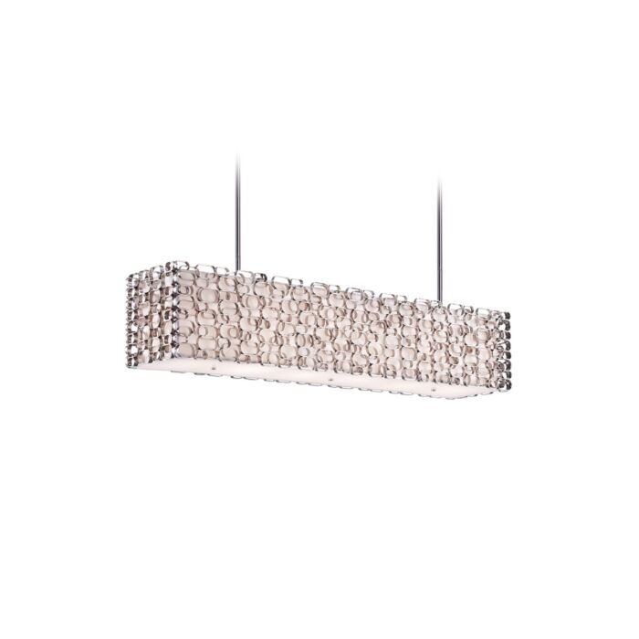 Ventura Blvd. 6-Light Chandelier in Polish Nickel with Ivory Slik Shade