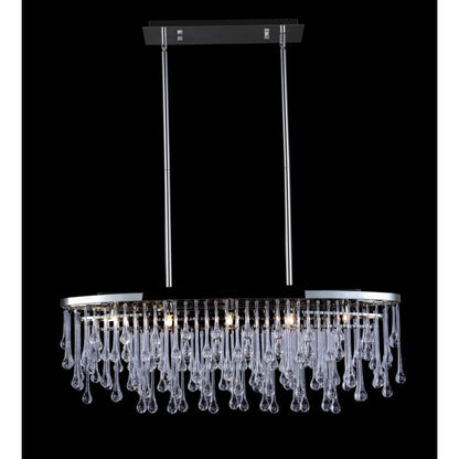 Hollywood Blvd. 5-Light Chandelier in Polish Nickel with Clear Glass Tear Drops