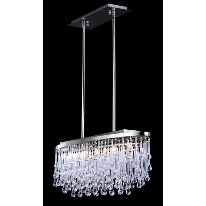 Hollywood Blvd. 5-Light Chandelier in Polish Nickel with Clear Glass Tear Drops