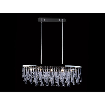 Hollywood Blvd. 5-Light Chandelier in Polish Nickel with Clear Glass Tear Drops