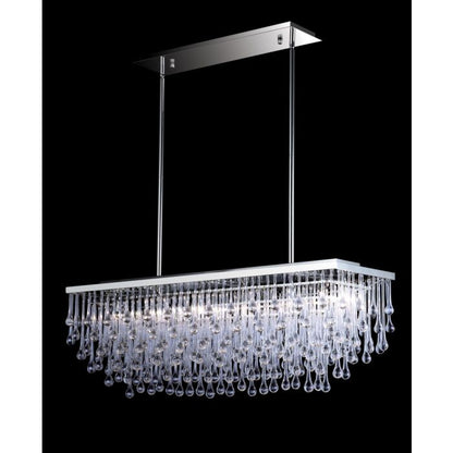 Hollywood Blvd. 6-Light Chandelier in Polish Nickel with Clear Glass Tear Drops