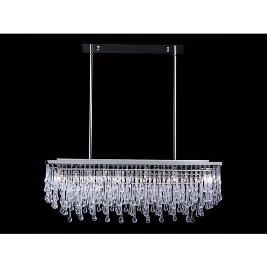 Hollywood Blvd. 6-Light Chandelier in Polish Nickel with Clear Glass Tear Drops