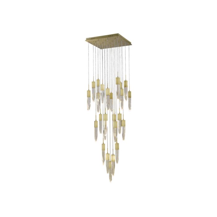 The Original Aspen 25-Light 2Flush Mount Pendant in Brushed Brass