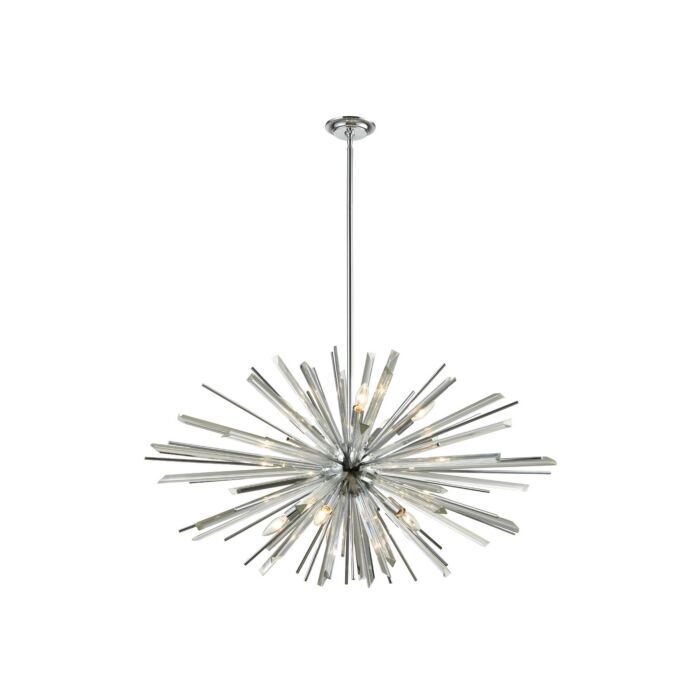 Palisades Ave. 10-Light Chandelier in Chrome With Clear Glass