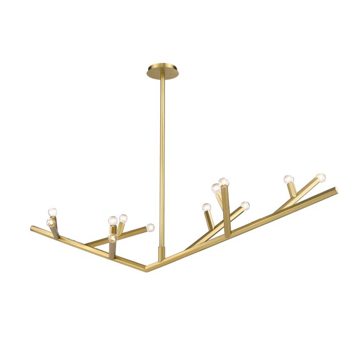 The Oaks 12-Light 1Linear Pendant in Brushed Brass