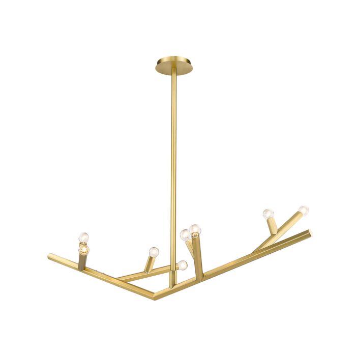 The Oaks 8-Light Linear Pendant in Brushed Brass