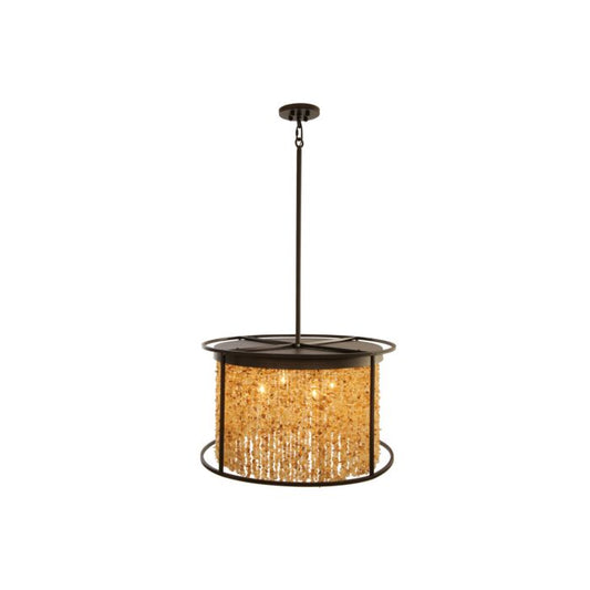 Soho 4-Light Chandelier in Dark Bronze with Citrine Stones