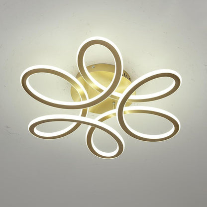 Swirl Flower Shaped Dimmable LED Modern Flush Mount Lighting Ceiling Light