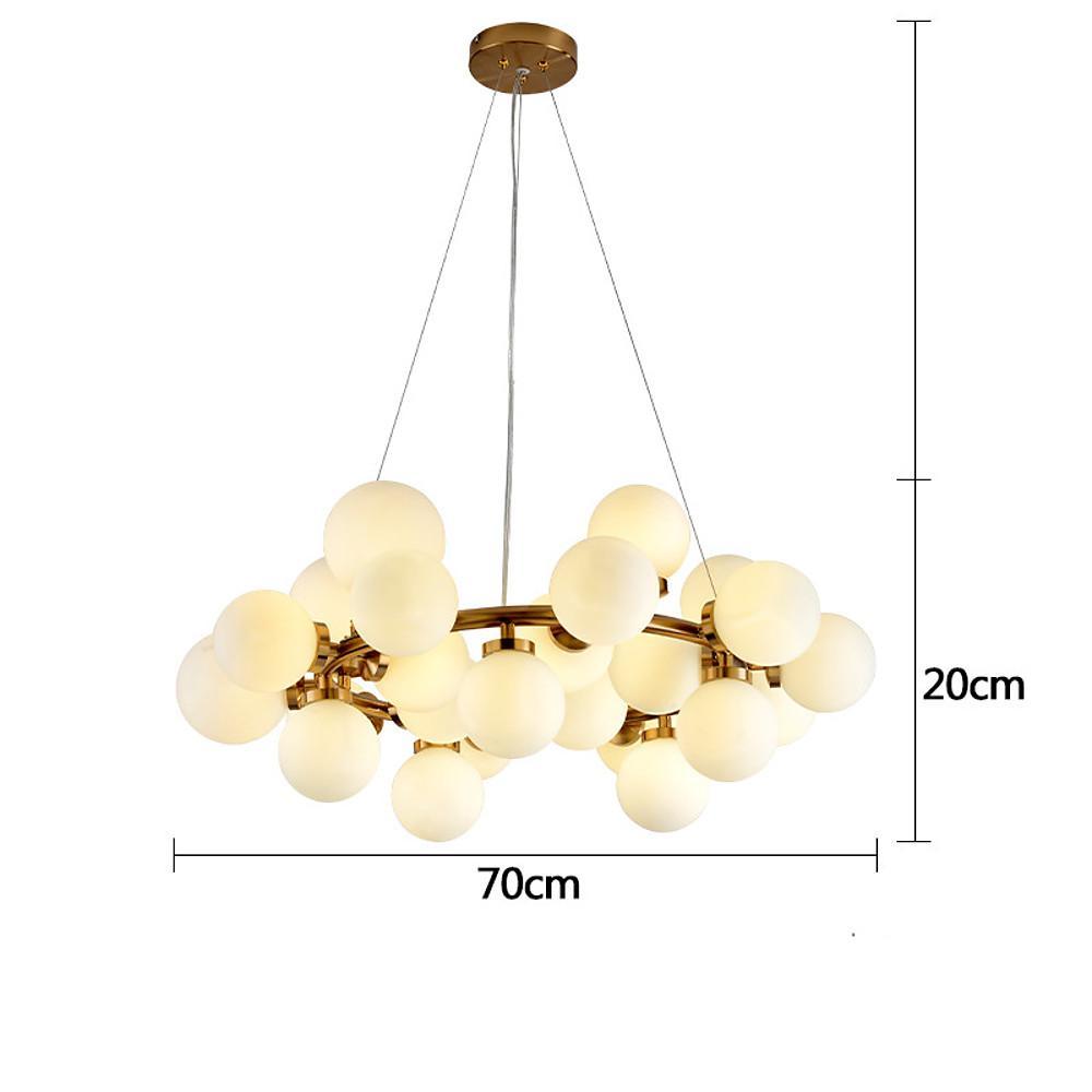 Clustered Glass Globe Design Electroplated Metal LED Modern Chandeliers