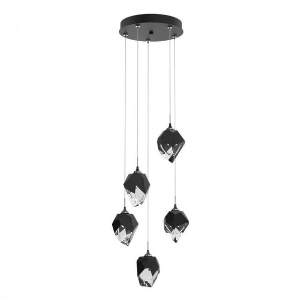 Pendant, 5-Light, Black, Black Polished Crystal, 15.4"W (131137-SKT-STND-10-BP0754 5YX0NW)