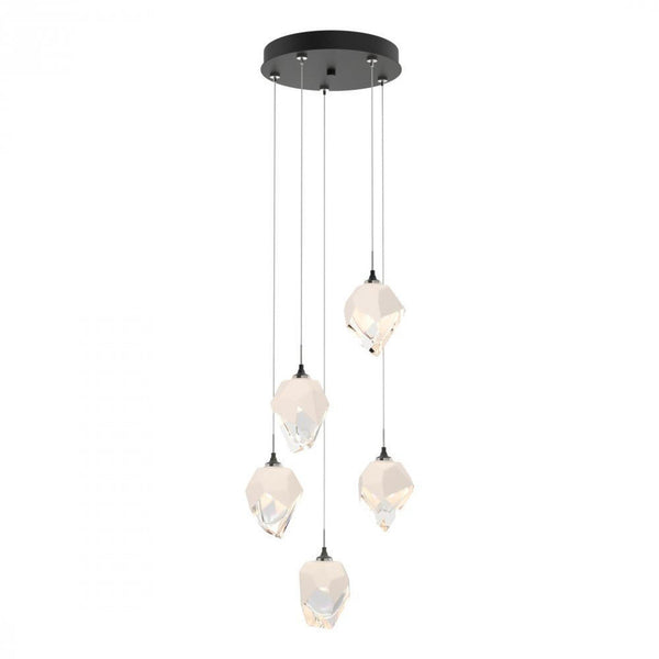 Pendant, 5-Light, Black, White Polished Crystal, 15.4"W (131137-SKT-STND-10-WP0754 5YX0NV)