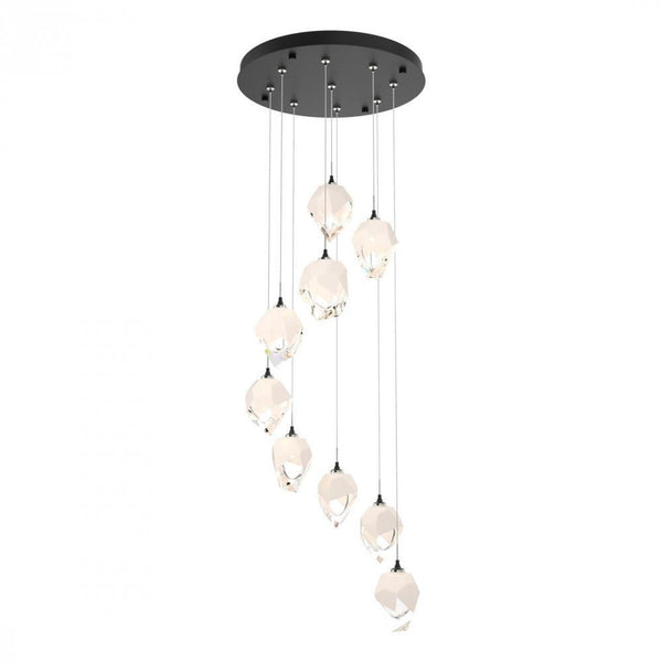 Pendant, 9-Light, Black, White Polished Crystal, 20.5"W (131140-SKT-STND-10-WP0754 5YZUFQ)