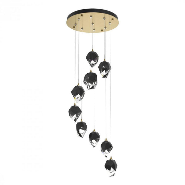 Pendant, 9-Light, Modern Brass, Black Polished Crystal, 20.5"W (131140-SKT-STND-86-BP0754 5YZUGH)