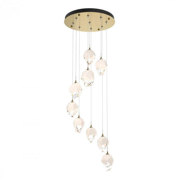 Pendant, 9-Light, Modern Brass, White Polished Crystal, 20.5"W (131140-SKT-STND-86-WP0754 5YZUGG)