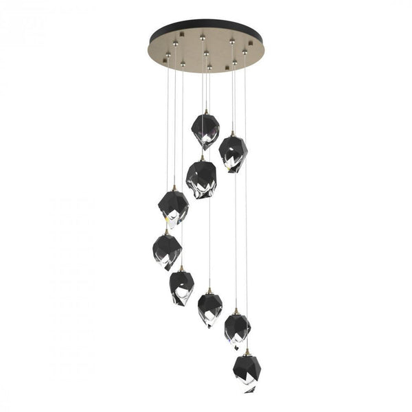 Pendant, 9-Light, Soft Gold, Black Polished Crystal, 20.5"W (131140-SKT-STND-84-BP0754 5YZUG8)