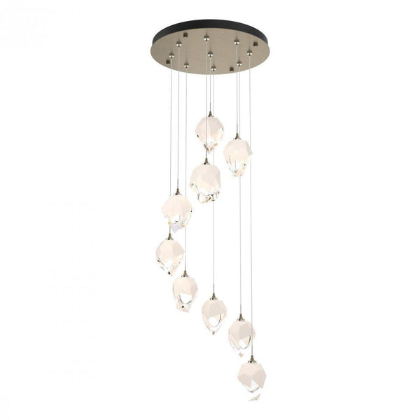 Pendant, 9-Light, Soft Gold, White Polished Crystal, 20.5"W (131140-SKT-STND-84-WP0754 5YZUG7)