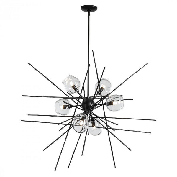 Pendant, 6-Lights, Black, Clear, 39.2"W (131590-SKT-MULT-10-ZM0709 5YZYDL)