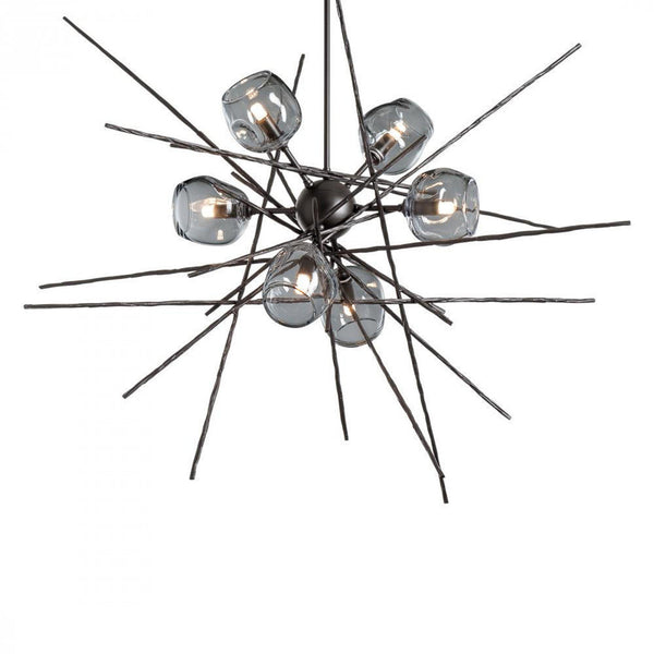 Pendant, 6-Lights, Dark Smoke, Cool Grey, 39.2"W (131590-SKT-MULT-07-YL0709 5YZYDH)