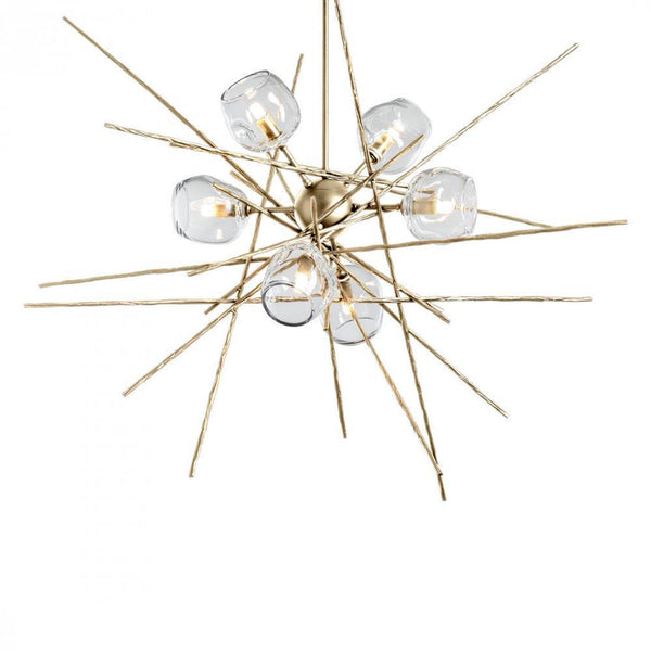 Pendant, 6-Lights, Modern Brass, Clear, 39.2"W (131590-SKT-MULT-86-ZM0709 5YZYDZ)