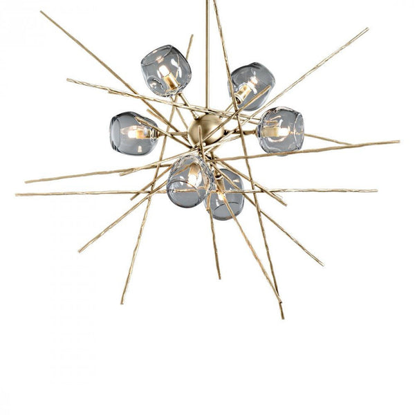 Pendant, 6-Lights, Modern Brass, Cool Grey, 39.2"W (131590-SKT-MULT-86-YL0709 5YZYDY)