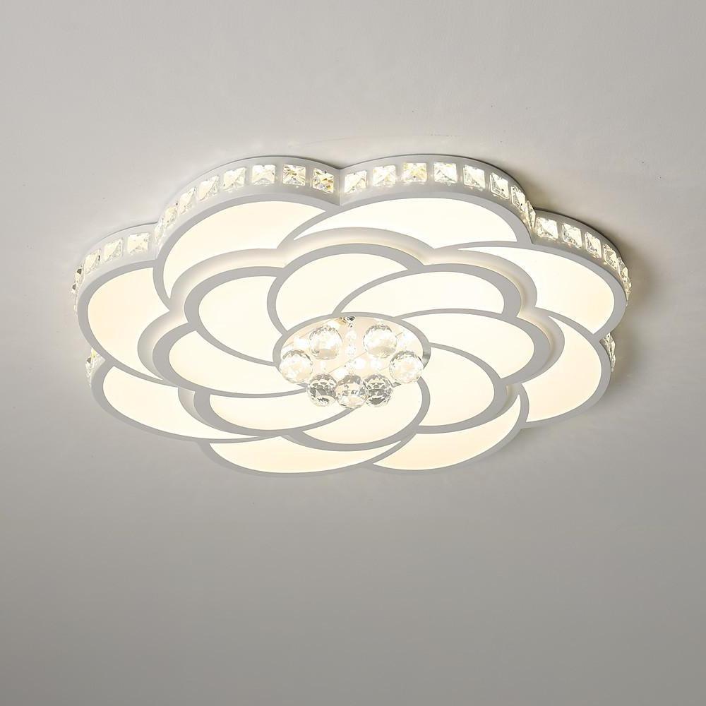 Flower Swirl Metal Novelty LED Flush Mount Ceiling Light for Bedroom