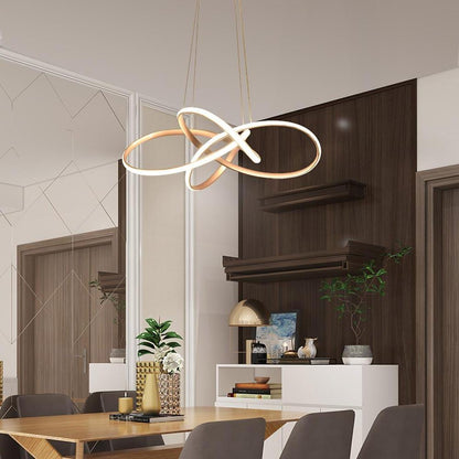 Interweaving Wave Design Pendant Lighting Aluminum Acrylic LED Ceiling Light