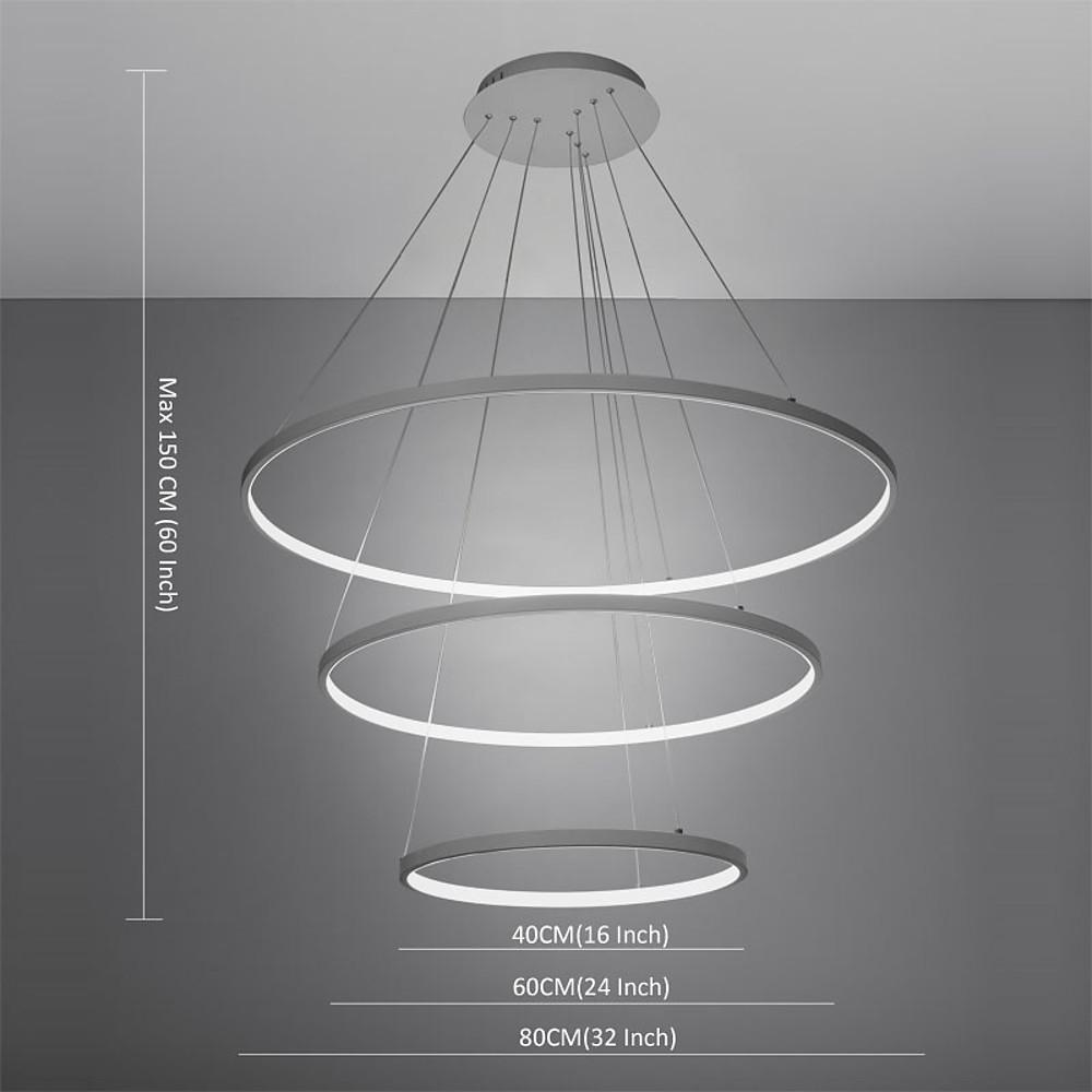 Adjustable Interweaved Ring Dimmable LED Modern Chandeliers Pendant Light