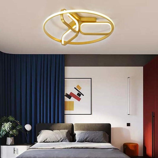 Modernist Rounded Rectangles Circle LED Flush Mount Ceiling Light for Bedroom